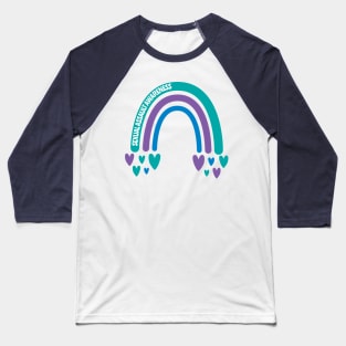 Sexual Assault Awareness Rainbow with hearts Baseball T-Shirt